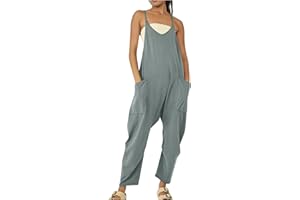 NUSGEAR 2023 Mono Peto Suelto Mujer Jumpsuit de Eslinga Verano Moda Petos de Pantalones Largo Casual Bolsillo Clásico Color Sólido Monos Pierna Ancha Playa Cómodo Pantalón Rompers