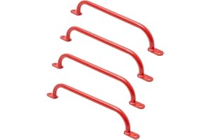 TRIBECCO Maniglie da arrampicata per esterni e interni, in metallo, per parco giochi, arrampicata, torre da gioco, letto a soppalco, scala e parete da arrampicata nella cameretta dei bambini (550 mm, rosso, 4