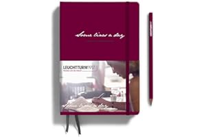 LEUCHTTURM1917 368169 Some lines a day, 5-letnia książka, Medium (A5), Port Red
