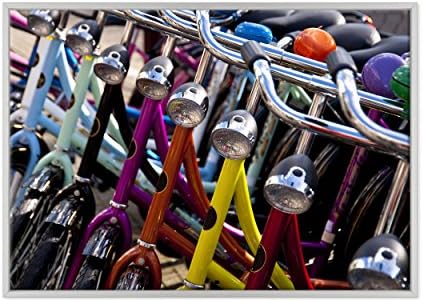 Picture on canvas – FRAMED – READY TO HANG – Bicycles – Classic Bikes Men and Women Measurements: 70 x 100 cm B - Colore Bianco Moderno