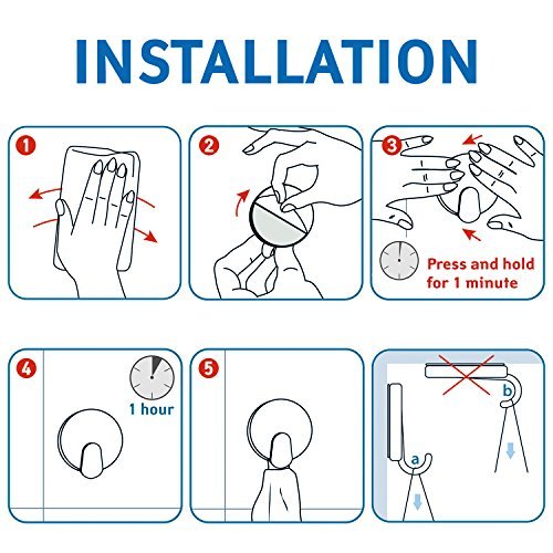 Tatkraft Runda Selbstklebend Runde Handtuchhaken Bad und Küche Edelstahl 3tk - 3