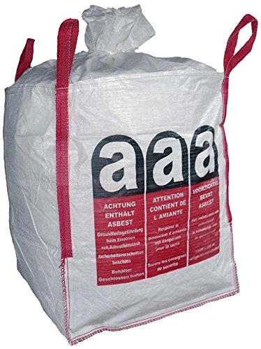 (7,83EUR/St.) 1x Big Bag 90x90x110 Warndruck ASBEST Schürze geschlossener Boden SWL 1000Kg