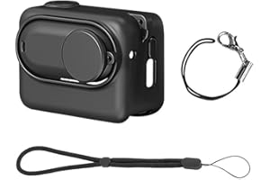 PULUZ Protective Case for Insta360 GO 3S Camera Charging Box Silicone Cover with Lens Cap & Strap, Insta 360 GO 3S Action Camera Accessories