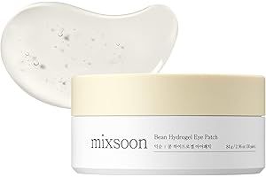 mixsoon Bean Hydrogel Eye Patch, Under Eye Mask, Soybean Extract, Fermented Pea Protein & Vitamins C & E, Hydration, Brightening, Dark Circles & Wrinkle Care, (60ea)