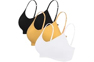 Vertvie Damen 2/3/4er Set Basic Wohlfühl BH Sport BH Spaghettiträger Bralette ohne Bügel Nahtlose Gepolsterte mit Spaghetti Bra Top Low Support Bra