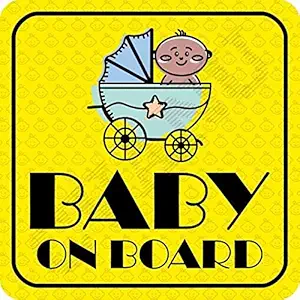 KREEPO Baby On Board Kids Safety Warning Sticker for Driver, Safety Caution Sign Stickers CV-17