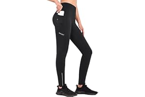 baleaf Thermal Leggings Winter Women's Cycling Trousers Long with Zip Warm Lined Jogging Bottoms Running Tights Thermal Running Trousers Waterproof Outdoor Trousers Winter Trousers