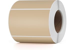 YIKIADA Etiquetas térmicas de vinilo de color caqui de 50 x 76 mm, rollo rectangular autoadhesivo, adhesivo para direcciones, resistente al agua, para nombre, código de b