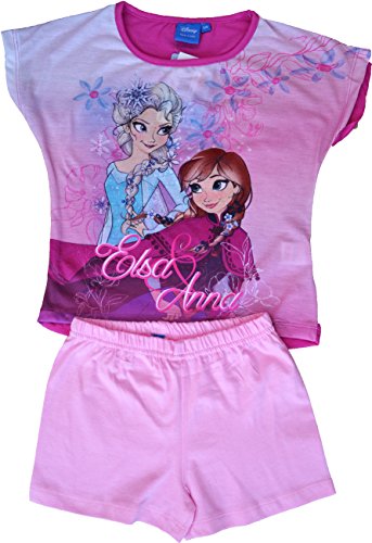 Girls Disney Frozen Anna and Elsa Short Pyjamas Size 5-6 Years