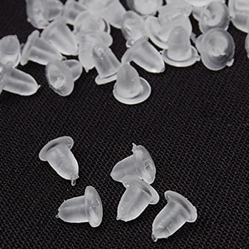 Amoy.B Bouchons d'oreille en Caoutchouc de Silicone Transparent 100pcs Grand Paquet de 4x4mm