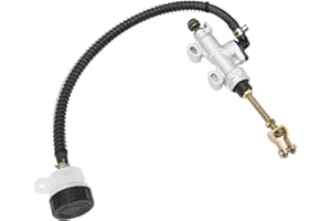 LUPSTY pompa freno posteriore moto + Serbatoio della pompa della pompa del cilindro principale idraulico del cilindro principale del freno posteriore per moto da fuoristrada ATV(bianca)