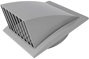 Vent Systems Gris Ø150mm Cubierta de escape grande - Campana de secado - Campana de ventilador - Campana de ventilación - Válvula de retención - Rejilla de ventilación de campana de salida