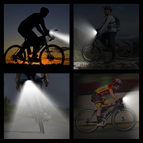 LED Fahrradbeleuchtung USB aufladbar Set,SGODDE LED Fahrradlicht, Ultra Hellen Wasserdicht Sport und Rücklicht,3 Licht-Modi,(1 USB-Kabel,1 Schraubendreher,2 Fahrrad Buckle) - 6