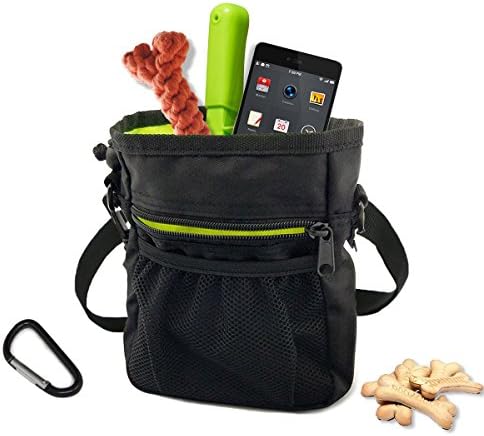 splink Dog Treat Training Pouch With Waste Poo Bags Dispenser, Dring, Adjustable Shoulder Strap, Waist Belt & Clip Training & Walking Storage Pouch Bag for Outdoor Walking and Traing
