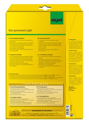 Etiquetas despegables  Ink Laser Copy   96x50 80 mm  A4   250 Et  25 hojas