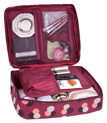 Bolso de viaje para cosmétcos HxHome. rojo rojo vino talla única