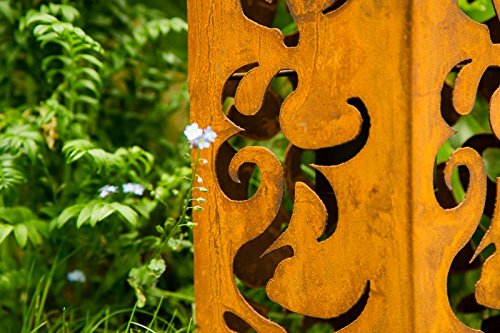 Feuersäule / Säule Metall Edelrost H: 60cm Standsäule f. Bioethanol + Brennpaste - 5