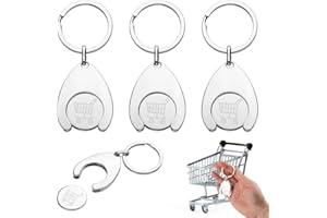 Svalor 3 Pieces Shopping Trolley Token, Metal Trolley Coin Keyrings, Zinc Alloy Key Holder With Detachable Coin, Convenient Supermarket Accessory