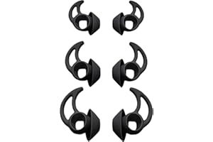 Adhiper QC/Sport - Tappi auricolari in silicone compatibili con Bose QuietComfort/Bose Sport senza fili, S M L 3 misure, 3 paia di tappi di ricambio in silicone (nero)