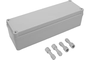 LeMotech Scatola di giunzione IP67 impermeabile, scatola elettrica in ABS, custodia antipolvere per elettronica, scatole di giunzione per progetti fai-da-te, grigio, 250 x 80 x 70 mm