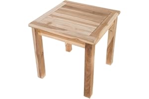 ‎MACOSHOPDE BY MACO MÖBEL MACOShopde by MACO Möbel Beistelltisch aus massivem Teak Holz wetterfest für Garten Balkon und Terrasse – Quadratischer Holztisch 50 x 50 cm