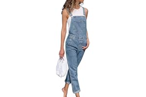 shownicer Femme Combinaison Salopette en Jeans Slim Jumpsuit Pantalon Floral Vintage Casual Grand Taille Printemps Automne