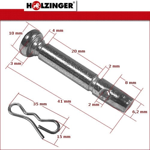 6 mm Scherbolzen mit Feder für Holzinger Schneefräse ab Saison 10/11 & viele andere - 2