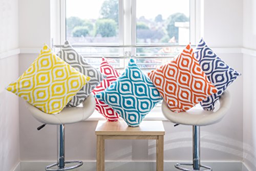 TreeWool®, (2er Pack) Ikat Ogee Design Baumwolle Dekoratives Kissenbezüg (Grau, 50 x 50 cm) - 7