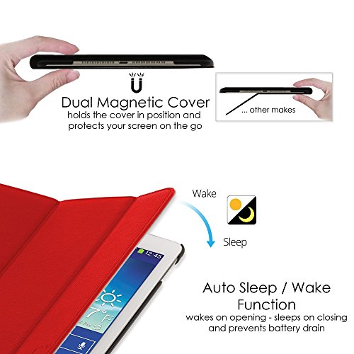 ForeFront Cases® Neue Leder Hülle / Tasche / Case / Cover für Samsung Galaxy Tab 3 Lite 7.0 T110 – Rundum-Geräteschutz und intelligente Auto-Sleep-Wake-Funktion mit 3-JAHRES-GARANTIE VON FOREFRONT CASES - 5