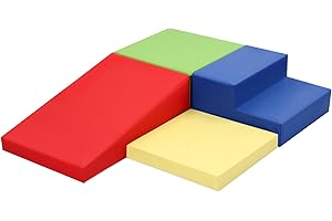 JungleDove Parcours Motricité Bébé 4 Pièces: Module Motricité Enfant Cuir PU Blocs Mousse Éducatifs - Jouets Descalade Bébé Structure d'escalade Antidérapante Ensemble Rampe Allongée