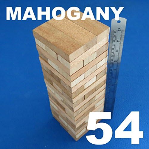 LOT 54 WOODEN STACKING TUMBLING TOWER LIKE BLOCKS MAHOGANY WOOD GAME