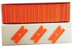 CNGZSY Confezione da 100 lame di ricambio per raschietto in ceramica, lame in ceramica per raschietto, lame di ricambio in ceramica, acciaio carbonio, argento (100 plastica)