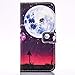 Produktbild Nancen Samsung Galaxy S7 / SM-G930 (5,1 Zoll) Flip Leder Case / Handyhülle, Katzen Serie Nette Karikatur Fliege zum Mond Muster Folding PU Lederhülle Bookstyle Cover - mit Stand Funktion, Brieftasche und Karte Slot