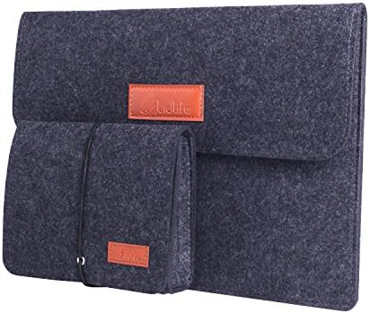 Lidlife 12 Inch Felt Laptop Sleeve Carrying Case Notebook Protective Bag with Mouse Pouch for for 12" Apple MacBook / 11" MacBook Air /12" Surface Pro 3 (Dark Grey)