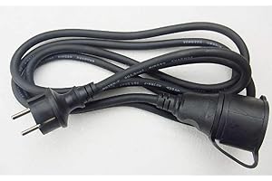 VARYTEC 1 x 2,5 m Schuko Baustellen-Verlängerungskabel IP44 H07RN-F 3G1,5, schwarz (für den Außenbereich und den Einsatz auf Baustellen) (1, 2,5 m Verlängerungskabel IP 44)