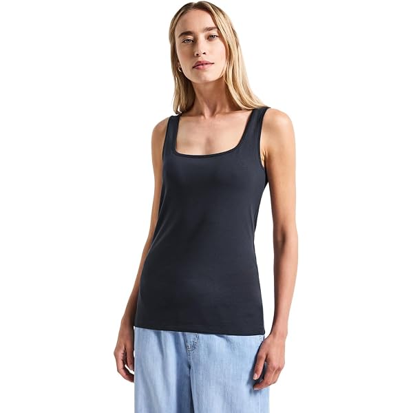 Daisy Street - Canotta corta anni '90 blu con dettaglio in pizzo con