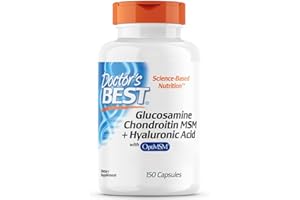Doctor's Best, Glucosamina, Condroitina, MSM e Acido Ialuronico, 150 Capsule, Testate in Laboratorio, Senza Glutine, Senza Soia