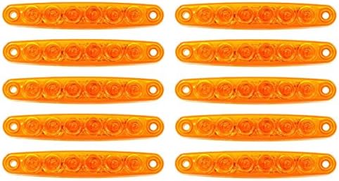 10 X 12V 6 SMD LED orange amber side position outline marker lights truck chassis motorhome camper caravan bus van