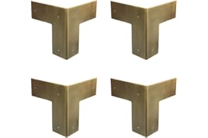 Tiazza 4Pcs Antique Pure Brass Heavy Duty Corner Protectors Braces Classical Furniture Tables and Chairs Cabinet Corner Guard (Antique Bronze)