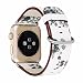 Produktbild Leder Watch Band für Apple Watch 38 mm Series Gitarrengurt 1 Serie 2 Serie 3 Blume Floral Prints Armbanduhr Armband – Whitegray, Leder, Whitegray, 38 mm