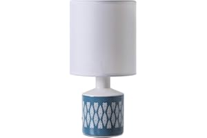 Lussiol Lighting Lampe de chevet Gisele Nature Frise- Lampe moderne en céramique - ø14 x H29 cm - E14 40W