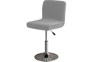GUYIRT Soft Stretch Bar Stool Covers with Back, Velvet Slipcovers for Bar Stools Dustproof Protector for Short Back Pub Chairs-dark gray-Set of 2
