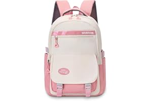 FRONET Schulrucksack Mädchen Schulranzen Laptop Rucksäcke Damen Teenager Tagesrucksäcke Daypack Kinderrucksack für Schule Kinder Groß 1 2 3 4 5 6 7 8 Klasse 5-20 Jahre Tasche Rosa School Bags Backpack