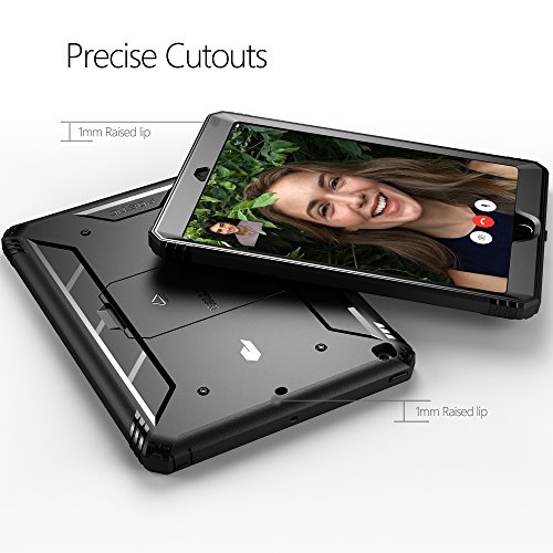 Poetic Revolution Heavy Duty Schutz Hybride Hülle mit Schirm Schutz für Apple iPad 9,7 (2017 März Veröffentlichung) Schwarz - 4