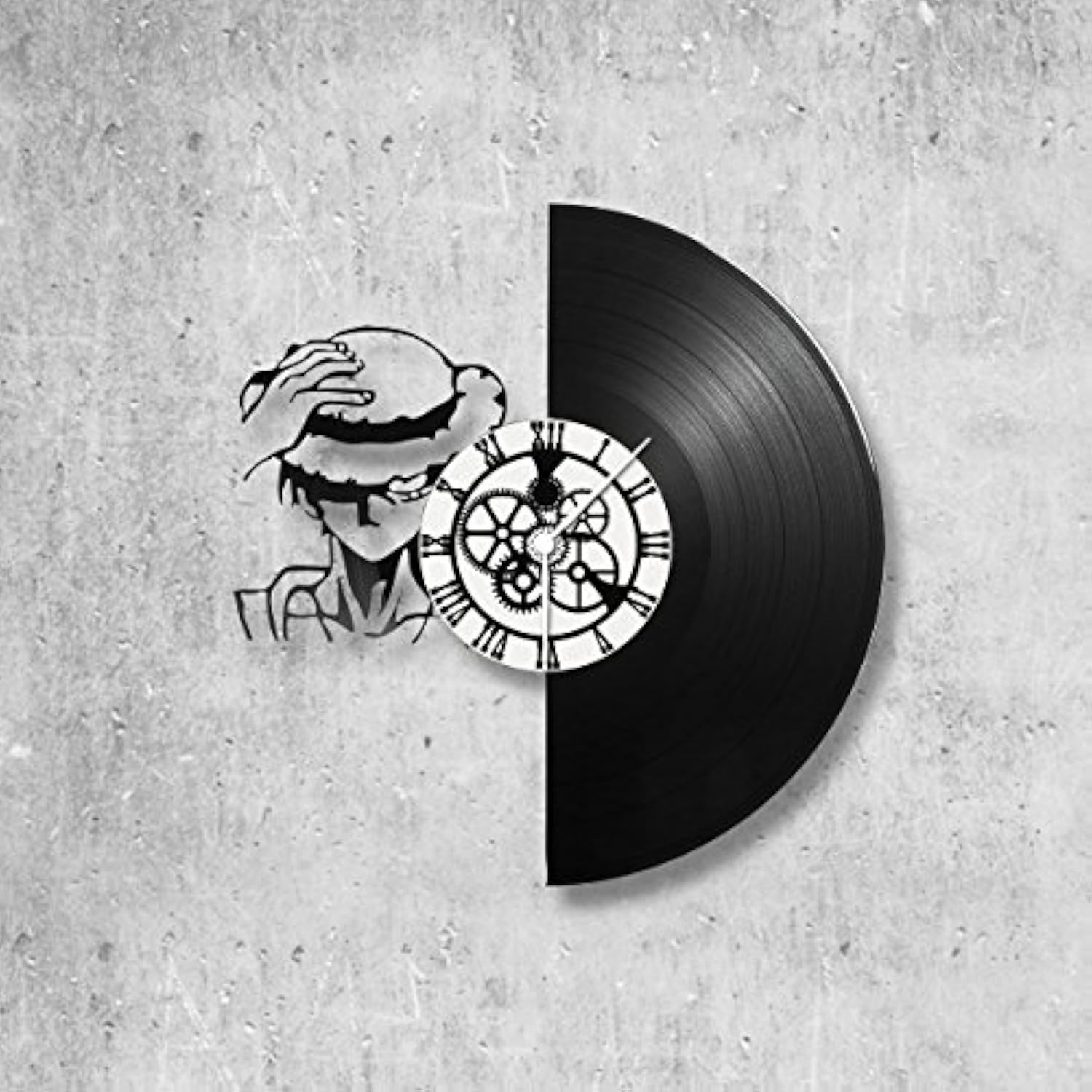 Horloge Murale En Vinyle 33 Tours Fait Mainthème One Piece