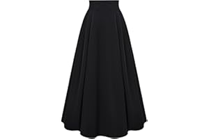 SCARLET DARKNESS Women Victorian Maxi Skirt Vintage Elastic High Waist Pleated Skirt
