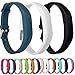 Produktbild Greatfine Uhrenarmband Fitness-Armband Silikon Ersatzband Armband für Fitbit Flex 2 Fitness-Band Zubehör (StoneBlue/White/Black 3pcs)