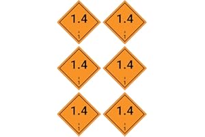 HAVATI Stickers: 50 x 50 mm, 6 pieces, hazardous goods class, class 1.4, compatibility group S, explosive substances, ADR/GHS/DGR/UN safety pictogram