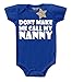 Don't Make Me Call My Nanny Print Royal Blue & White 3 - 6 Months