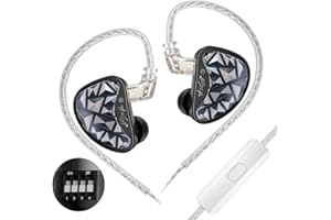 EZ EAR KZ AS24 PRO In-Ear-Monitor HiFi-IEM, 8BA In-Ear-Kopfhörer, hochpräzise Tonkanalstruktur, 4-Hebel-Tuning mit 0,75mm 2PIN versilbertem Kabel für Musiker und Sänger (Tuning-Version, mit Mikrofon)